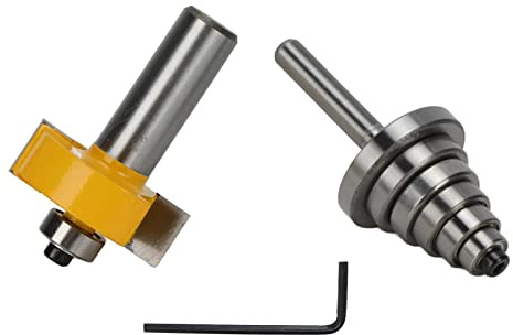 BAFOVY Rabbet Router Bit Tungsten Steel and High Speed Steel Rabbeting Router Bit Set 1 2in Shank 1 3 8in Cutting Dia 6 Bearing Depths for Handheld and Table Routers