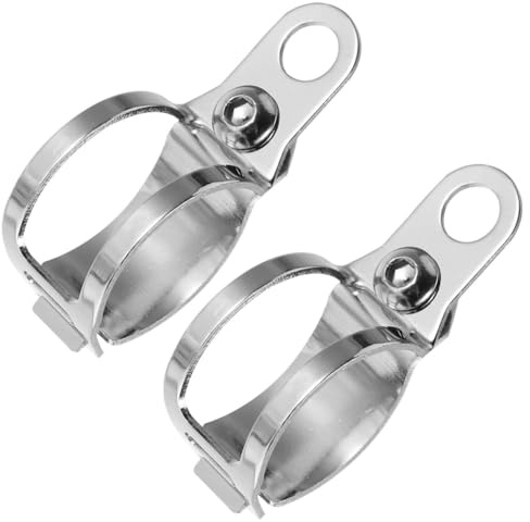 WATIIFUFU Turn Signal Bracket Clamp Motorcycle Indicator Bracket Silver Metal 2pcs Adjustable for 30mm~43mm Fork Tubes Motorbike Accessories Front Forks
