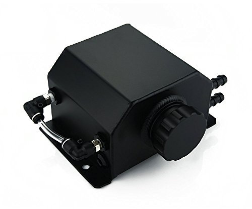 Heinmo Universal 1L 2L Aluminium-Radiator Legierung Kühlmittel Expansion-Tank mit Abfluss Stopfen (1L Black)