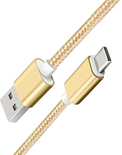 1m 2m 3m USB TYPE C 3.1 CHARGING BRAIDED CABLE FAST DATA SYNC for SAMSUNG, Xiaomi, OnePlus etc. (1 METRE, GOLD)