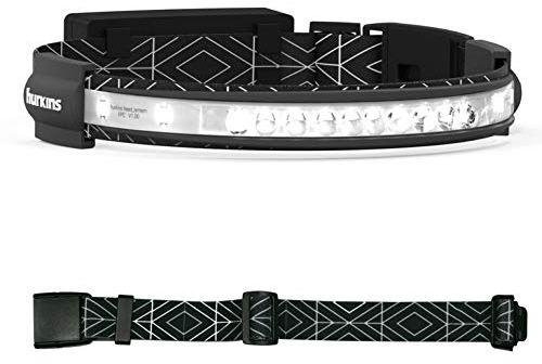 Linterna Frontal LED 1000 Lumen Recargables y gran angular 180 grados (Orbit negro + cinturón)