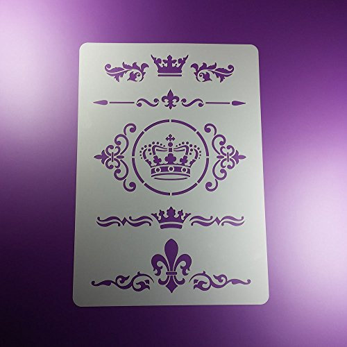 Schablone Krone Fleur de Lis Ornament Lilie - BS57