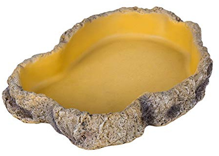 REPTIZOO Reptile Food Dish Terrarium Water Bowl Food Feeding Bowl for Reptile Amphibian Pets Large(8.8 x 6.5 x 1.5)