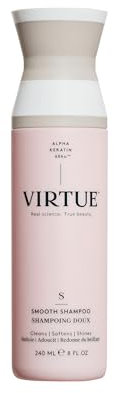 VIRTUE Smooth Shampoo 8 FL OZ | Alpha Keratin Smooths For Frizzy, Curly Hair | Sulfate Free, Paraben Free, Color Safe