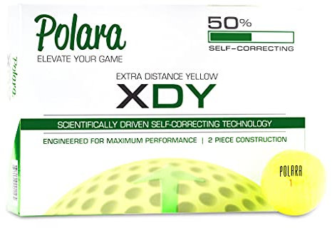 Polara Golf Selbstkorrigierende Golfbälle - Weiches Gefühl, Anti-Läuse & Hakenkorrektur, Überschreitet USGA-Grenzwerte, Noppenmuster, Hochleistungsbälle für Männer & Frauen - Extra Distanz, 12er-Pack