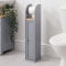 CHRISTOW Free Standing Toilet Roll Holder Cabinet, Wooden Grey & Bamboo Toilet Roll Storage Unit With Shelf