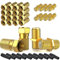 F-Stecker 7mm 20x + F-Verbinder 10x vergoldet 10x Gummitülle | Gummidichtung breite Mutter schraubbar | Verlängerung für Koaxial Antennenkabel Koax SAT Kabel | BK Anlagen | Satelliten LNB Montage SET