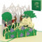 LINPOPUP®, 3D Pop-Up Grußkarte, Berg-Wandern, Grüne 3D Berglandschaft, Geburtstagskarte, N377