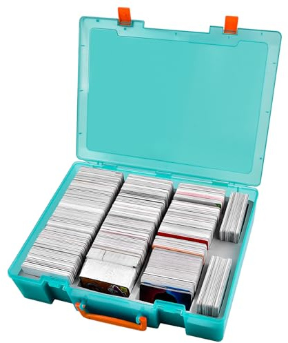 ALKOO 2200+ Card Case Holder for C.A.H/for MTG Deck Box Organizer Storage Compatible with Cards Against Humanity/for Magic The Gathering/for Yugioh/for Dominion/for Kids Against Maturity (Cyan)