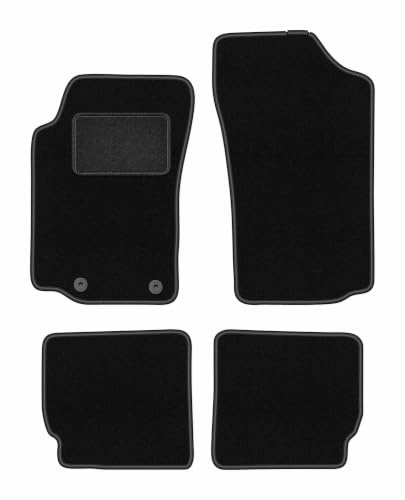 Velours-Fußmatten passend für Peugeot 306 1993-2001, Schwarz, LUX | passend für Cabrio; Velours-Teppich (Polypropylen), ca. 6,5 mm; rutschfest, vormontierte Befestigungen (Typ AV)