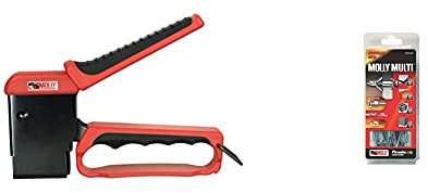 Molly - M71921-XJ Kit de pince + 40 chevilles métalliques à expansion (4 x 33 mm et 5 x 36 mm) et Pince, Roug et Noir & M101025-XJ Multi Chevilles métal avec vis agglo, Gris, Set de 25 Pièces