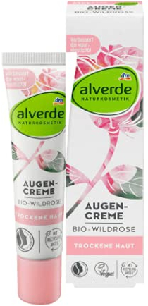 alverde NATURKOSMETIK Augencreme Wildrose, 15 ml vegan und ohne Mineralöle und Gentechnik
