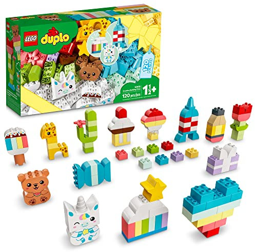 LEGO DUPLO 10978 Boîte à briques classique créative pour tout-petits et enfants de 18 mois, avec jouets licorne, cœur et girafe