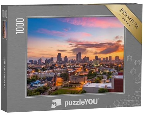 puzzleYOU: Puzzle 1000 Teile „Abenddämmerung über der Skyline von New Orleans, Louisiana, USA“ – aus der Puzzle-Kollektion USA, New Orleans