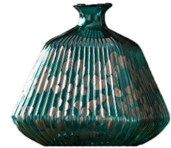 vase Nouveau Simple Verre Classique Creative Décoration Décoration Composition Florale dans l'entrée Salon Modèle Chambre Ameublement (Color : Green, Size : 40cm*18.5cm/8cm*14cm)
