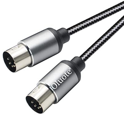 Oluote MIDI Kabel, 5-poliges DIN MIDI-Kabel, 5-poliger DIN Stecker, Stecker auf Stecker, MIDI Cabel, Kompatibel mit MIDI Keyboard, Keyboard Synthesizer, Rack Synthesizer, Sampler (3m)