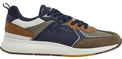 Hackett London Herren H-Runner Tech 23 Sneaker, kakigrün, 42 EU