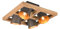 lightling Vintage Deckenleuchte Ben nickel antik metall Holz, exkl. 4 x E14 max. 25 Watt, 39 x 39 cm, Höhe: 20 cm
