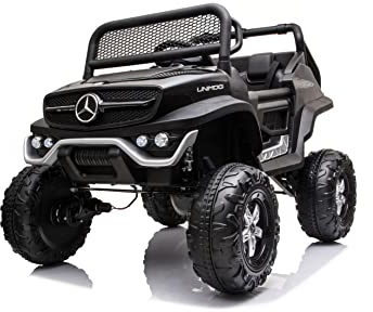 FINOOS Kinder elektroauto Mercedes Unimog 12V Elektroauto für Kinder, kinderauto, Kinder elektroauto mit 2,4 Ghz Fernbedienung, 4x4 Allrad angetrieben, Batterie: 12V 10Ah, 1-5 Jahre (Schwarz)