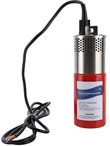 Bomba de Agua Sumergible, Bomba Sumergible Solar de 12 V, 12,0 Lpm/3,2 Gpm, Acero Inoxidable 304, Flujo Másico, Elevación Alta para Entrada de Agua de Canal de Pozo Profundo