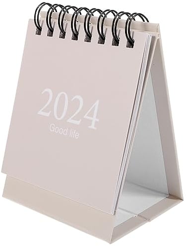 NUOBESTY Tischkalender 2024 Englischer Kleiner Tischkalender Mini-Kalender Kalenderplaner 2023–2024 Büro-Monatskalender Für Heimbüro