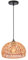 LIGKIN Vintage Boho Rattan Lampe Pendelleuchte Hängelampe, E27 Metalle Geflochten Lampenschirm Pendellampe, Ø25CM Rustikal Industrielle Kronleuchter für Schlafzimmer Kindergarten Korridor