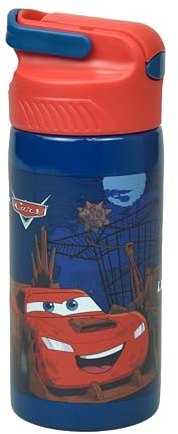 OM SUPPLIES Cars Characters Botella de agua reutilizable con asa integrada para llevar fácilmente el almuerzo escolar para niños de 500 ml (Cars 1)