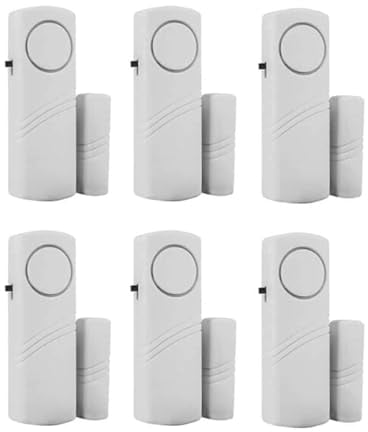 Kabellos Tür&Fensteralarm, Türfenstersensor Alarmsystem Sirene für Schränke, Wohnungen und Büro, Pack von 6
