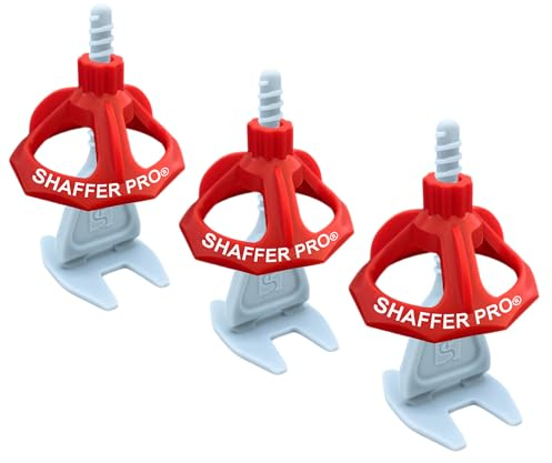 SHAFFER PRO® Fliesen Nivelliersystem I (Kit 4mm Fugenbreiten - 200 Stück - 100 Zughauben - Materialdicke 3-22mm)