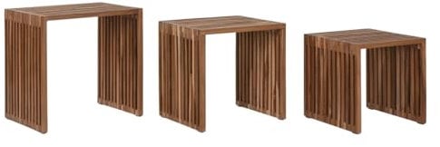 Home ESPRIT Set mit 3 Tischen Natural Teak, 40 x 40 x 40 cm