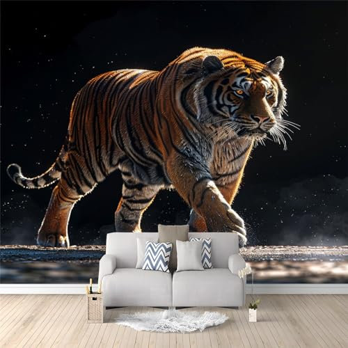 Vlies Fototapete kinderzimmer Bengalischer Tiger 3D Effekt 150 x 105cm - Foto Tapete für Wohnzimmer Moderne Vliestapete Wandtapete Motivtapeten Heim Dekoration