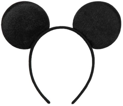 ZLKSKER Serre-tête avec oreilles de souris, cadeaux de fête, oreilles en peluche noire pour fête d'anniversaire de garçon et fille (1)
