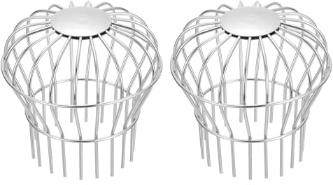 PATIKIL Gutter Guard 4 Inch, 2Pack 304 Stainless Steel Down Pipe Filter, Anti-Blocking Line Cap Drain Cover Round Downspout Protector for Blockage Leaves Debris