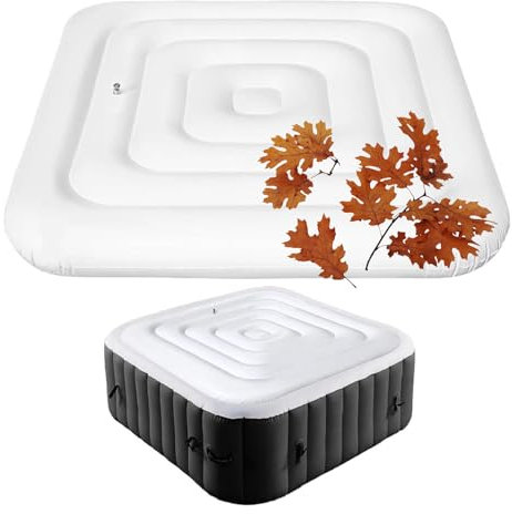 CDPTD Tapa de SPA Inflable Redonda de con válvula de inflado y desinflado rápida y fácil, Corte de Viento, Resistente a la Lluvia, Tapa aislada para SPA (Square 135cm)