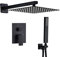 SaniteModar Unterputz Duscharmatur Set Schwarz, Duschsystem Mit 40x40cm Regendusche, Komplettset Mit Handbrause
