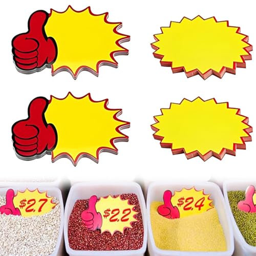 80 Piezas Etiquetas de Precio de Venta, Letreros de Precio de Venta, Etiquetas Precios Tienda, Etiquetas de Precio Fluorescentes, Supermercado Etiquetas Ofertas Precios, Etiquetas para Precios