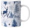 Moderne Weihnachtstasse personalisiert mit Namen | Tasse zu Weihnachten Keramik Kaffeetasse Weihnachtsmotiv Nikolaus Geschenk für Kinder Blaue Winterlandschaft | mug-xmasZ-2