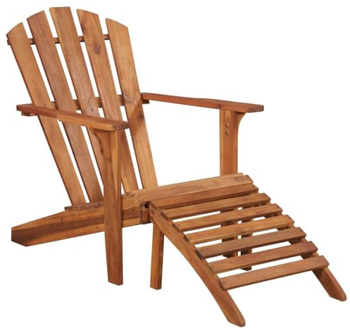 Xichuzi Adirondack-Gartensessel mit Fußablage Akazie Massivholz, Sitzbank Outdoor, Parkbank, Balkon Bank Kleiner Balkon, Garten Bänke, Park Benches - 44117