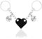 JEYORZY 2 pcs Porte Clef Coeur, Porte Clef Couple Coeur, Idée Cadeau Couple, Idée Saint Valentin, Idee Cadeau Couple pour Femme Homme, Cadeaux Couple Anniversaire - Porte Clé Cadeau Amoureux, noir