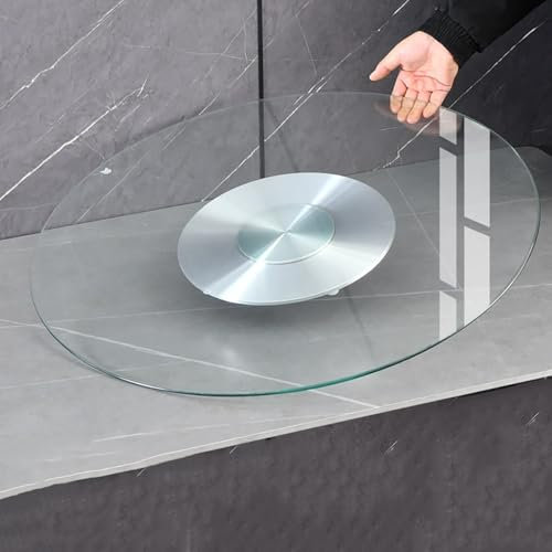 Grande Piatti Girevoli In Vetro Temperato Da 60-100cm Lazy Susan Vassoio Girevole per Tavolo Da Pranzo Piatto Girevole Rotante Da Cucina, Facile Da Condividere(100cm/39)