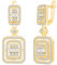 CPSLOVE Damen 925 Silber Ohrringe Luxus Quadrat Zirkonia Ohrhänger Mädchen French Clasp Elegante Geschenke Party Ohrschmuck Hochzeits Ohrringe, Gold