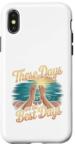 These Days Are the Best Days Retro Lake Dock Design Case for iPhone X/XS