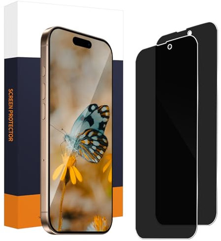 Cable Leader 2 pièces Verre Trempé Anti-Espion pour iPhone 16 Pro Max 5G, Haute Sensibilité, pas de bulles, Anti Rayures, Anti-huile protection écran, Intimité iPhone 16 Pro Max vitre protection
