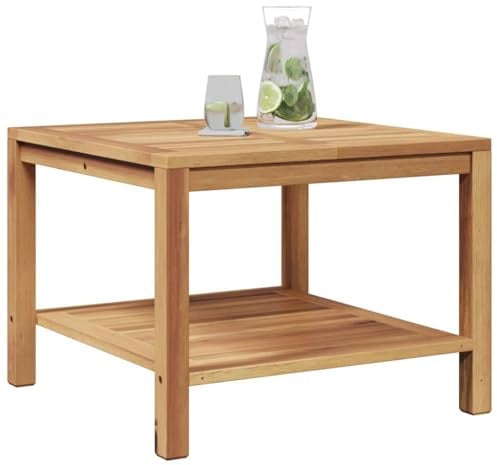 vidaXL Coffee Table Brown 60 x 60 x 45 cm Solid teak wood, Outdoor Garden and Terrace Coffee Table, Rectangular Storage, Modern Furniture, Teak Wood Low for Drinks
