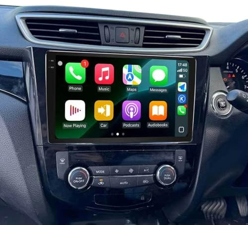 Autoradio Android 2 DIN per Nissan X-Trail/Qashqai 2014-2019, schermo touch screen da 10 pollici con wireless carplay Android Auto DAB GPS Navigation Bluetooth WiFi telecamera posteriore FM/RDS 2+32G