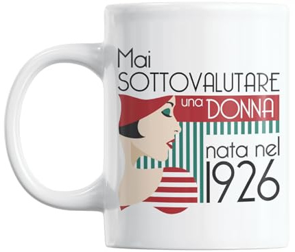 Gesar Tazza 100 Anni Donna – Regalo Compleanno 100 Anni – Idea Regalo Divertente per Centenario – Gadget Donna per Mamma, Nonna, Amica, Sorella, Zia, Prozia - nata nel 26 - (1926)