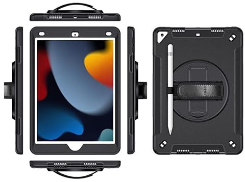 eSTUFF iPad 10.2 2021/2020/2019 Ohio Defender Case with Hand Strap, ES68104002-BULK