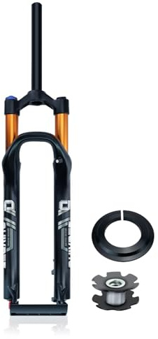 LHHL Mountain Bike Forcella Sospensioni 26 27,5 29 MTB Forcella Aria Regolazione del Ritorno Corsa 140mm QR 9x100mm Bici Forcella Anteriore XC/AM(Gold Straight HL,26'')