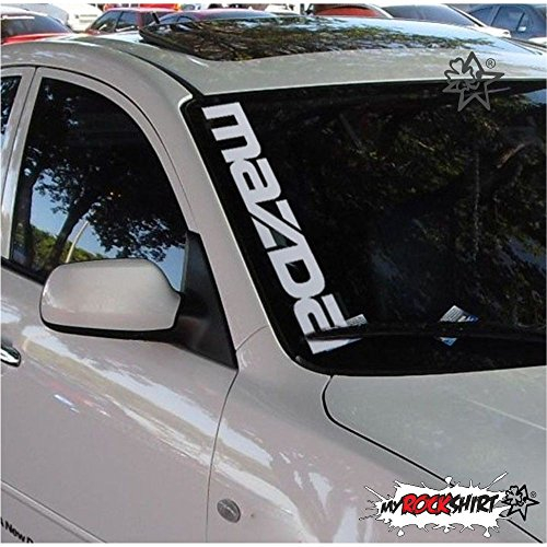 myrockshirt MazdaAufkleber 55 cm Reflexfolie leuchtet reflektiert Tuning Sticker Decal `+ Bonus Testaufkleber Estrellina-Glückstern®, gedruckte Montageanleitung