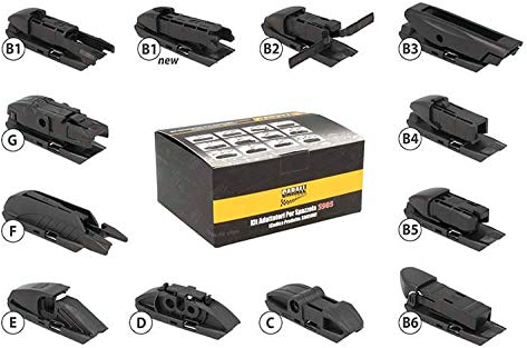 Kit de 12 conectores adaptadores para escobillas limpiaparabrisas CARALL S985 Flat y T191 Hybrid Flat y T191 Hybrid (S98500)